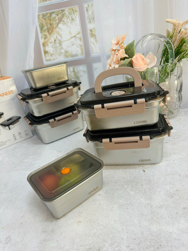 ظرف استیل سه عددی